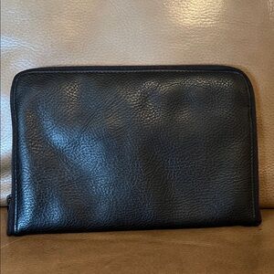 Black Leather Jewelry Travel Bag